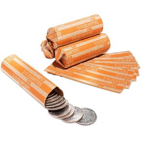 1000 Flat Coin Wrappers, Quarters Coin Holder, Convenient Quarter Storage Coin Wrapper - 1000 Pack in Kuwait