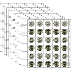 Ettonsun Coin Collection Book Holder for Collectors,150 Pockets Coin Collecting Album & 240 Sleeves Paper Money Currency Collection Organizer Display Storage Case for Coin Currency Collection Supplies