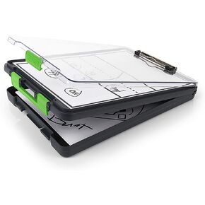 Dexas Clearview Clipcase clipboard13.75 X 9.5 in, Green. See Papers Clearly Outdoors, Stay Organized and Dry. Ideal for Coaching, Teaching, homeschooling, Art, Trades, and Medical pros