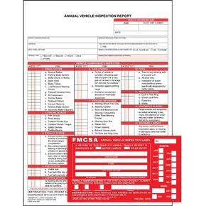 J. J. Keller 10-Pack, Annual Vehicle Inspection Report Form & Red FMCSA Label Aluminum, 3-Ply Carbonless Form, DOT Compliant in Kuwait