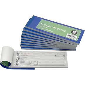 10 Pack Cash Money & Rent Receipt Book, Receipt Invoice Book Carbonless Copy Duplicate 2 Parts 50 Sets 8.5" X 2.75