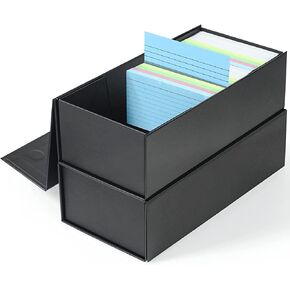 3x5 Index Card Holder Card File Box Organizer, Hold 1200 3x5-Inch Flash Cards 2 Pack Black in Saudi Arabia