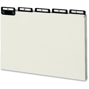 Smead Pressboard Guides, Flat Metal 1/5-Cut Tab with Insert (A-Z), Legal Size, Gray/Green, Set of 25 (52576)