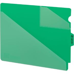 Smead End Tab Poly Out Guide, Two-Pocket Style, Center Position Tab, Extra Wide Letter Size, Blue, 50 per Box (61961) in Saudi Arabia