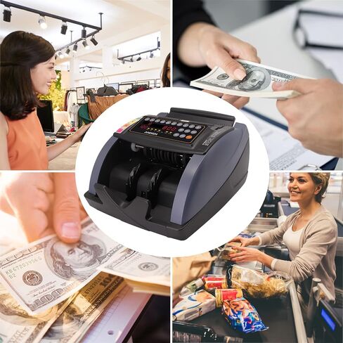 عداد النقود Aneken مع عدد القيمة، كشف التزييف بالأشعة فوق البنفسجية/MG/IR لآلة عداد الفواتير بالدولار واليورو مع أوضاع العد/الإضافة/الدفعة/التلقائية، عداد النقود مع شاشة LCD خارجية، ضمان لمدة عامين in Kuwait