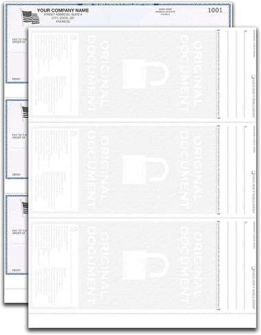 3 Checks Per Page Hologram High Security Laser Check Stock | 150 Sheets/450 Checks | Blue/Maroon in Kuwait