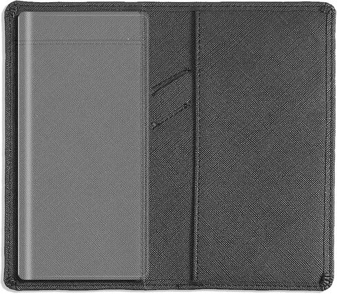 غطاء دفتر الشيكات الجلدي من Sanlykate للرجال والنساء، حامل بطاقات حافظة دفتر الشيكات RFID مع مقسم مجاني، تسجيل قياسي للشيكات المكررة مع إدراج القلم، صليب أسود in Kuwait