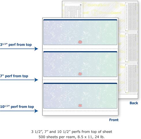 DocuGard Blue/Red Prismatic Top Check, 8.5 x 11 Inches, 24 lb, 500 Sheets, 1 Check Per Sheet (04532) in Kuwait