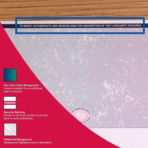 DocuGard Blue/Red Prismatic Top Check, 8.5 x 11 Inches, 24 lb, 500 Sheets, 1 Check Per Sheet (04532) in Kuwait