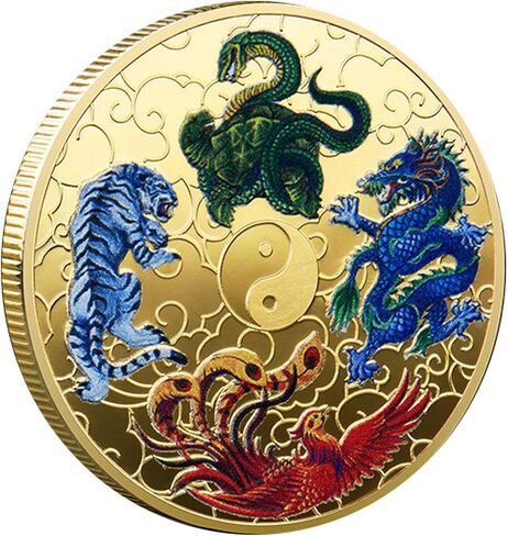Ancient Mythical Creatures Lucky Coin Lottery Ticket Scratcher Tool Lucky Charms Challenge Coin in Saudi Arabia