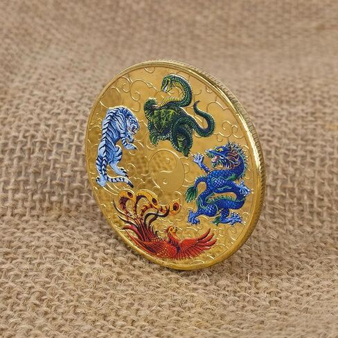 Ancient Mythical Creatures Lucky Coin Lottery Ticket Scratcher Tool Lucky Charms Challenge Coin in Saudi Arabia