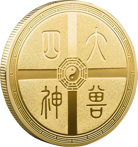 Ancient Mythical Creatures Lucky Coin Lottery Ticket Scratcher Tool Lucky Charms Challenge Coin in Saudi Arabia