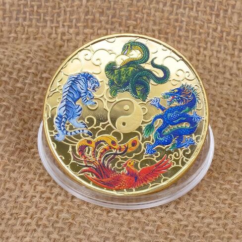 Ancient Mythical Creatures Lucky Coin Lottery Ticket Scratcher Tool Lucky Charms Challenge Coin in Saudi Arabia