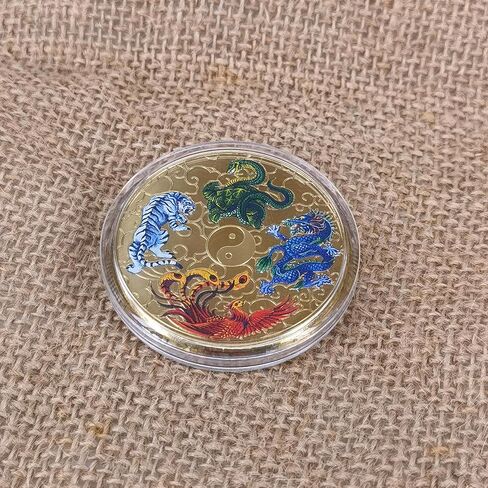 Ancient Mythical Creatures Lucky Coin Lottery Ticket Scratcher Tool Lucky Charms Challenge Coin in Saudi Arabia