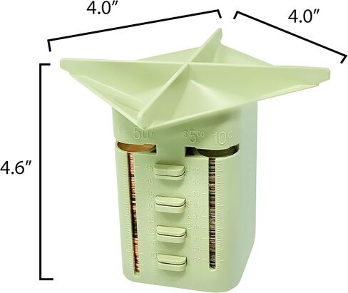 Nadex All-in-One Manual Coin Tender - Counter and Wrapper Tube with 32 Coin Wrappers | Great Storage and Organization Solution | Slots for Pennies, Nickels, Dimes, and Quarters in Saudi Arabia