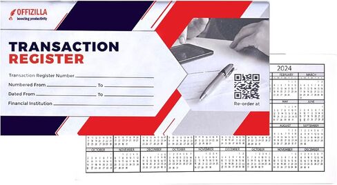 12 سجل فحص لدفتر الشيكات الشخصي مع ورق أكثر سمكًا لا ينزف، 6 × 3 بوصات - سجل دفتر شيكات سهل القراءة ومحمول للسجل الشخصي أو التجاري والودائع والائتمان والحساب المصرفي للتوفير in Kuwait