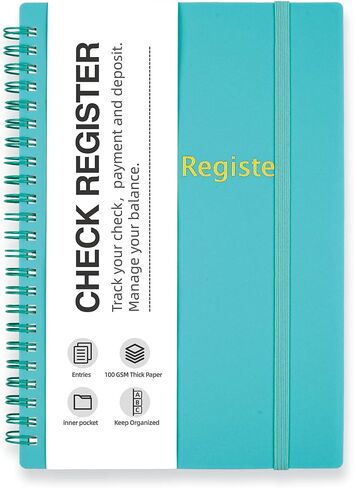 Check Registers for Personal Checkbook, Double Spiral Check Register Book, Budget Planner with Check Register for Personal and Work, 5.8'' x 8.3'' - Black in Saudi Arabia