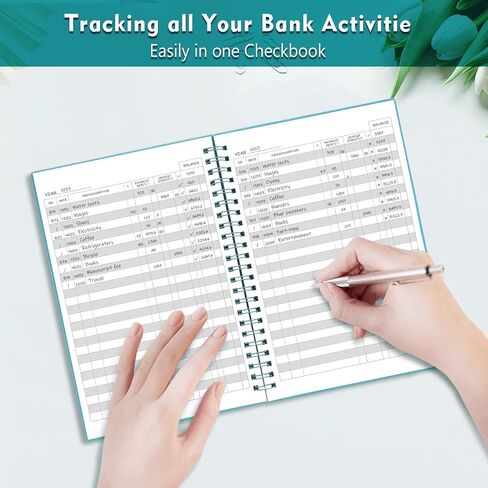 Check Registers for Personal Checkbook, Double Spiral Check Register Book, Budget Planner with Check Register for Personal and Work, 5.8'' x 8.3'' - Black in Saudi Arabia