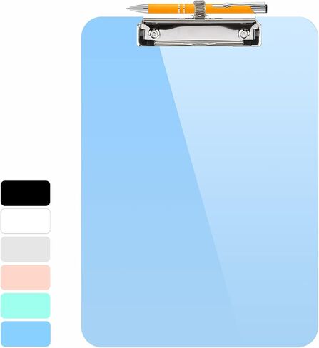 Sooez Plastic Clipboard with Pen Holder, [10% Thicker] Clip Boards 8.5x11 with Low Profile Clip, Cute Hanging Clipboard, Standard Letter Size A4 for Women Kid Teacher, Office & School Supplies, Black in Saudi Arabia
