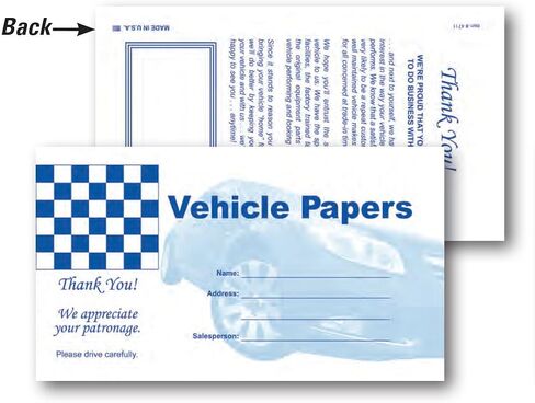 Vehicle Papers Wallets - Car Document Holders - Black (50 Pack) in Saudi Arabia
