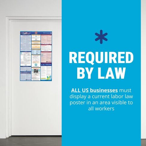 Updated 2023 California State & Federal Labor Law Poster- Includes Current April FLSA, FMLA, and EPPA Updates- OSHA Workplace Compliant & Required- UV Laminated & Waterproof - 25" x 39" (English) in Kuwait
