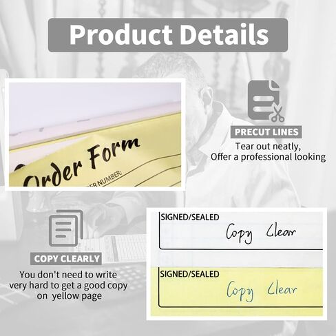 Sales Order Books,2 Part Carbonless Sales Invoice Book for Small Business,5.5 x 8.3 inches,Receipt Book with Cardboard(50 Sets) in Saudi Arabia