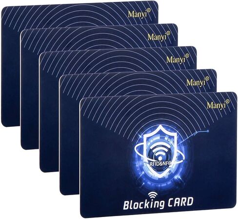 5Pcs RFID Blocking Card, Protection Entire Wallet and Purse Shield, Contactless NFC Bank Debit Credit Card Protector Blocker (Blue) in Kuwait