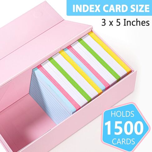 3x5 Index Card Holder Card File Box Organizer, Hold 1200 3x5-Inch Flash Cards 4 Pack Black in Kuwait