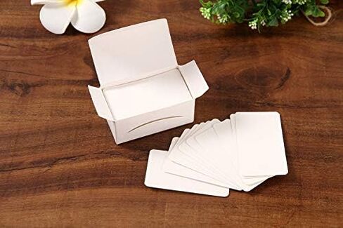 Fecedy 100pcs Blank Kraft Paper Card Word Card Message Card DIY Gift Card (White) in Kuwait