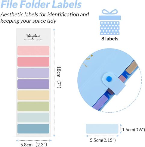 SKYDUE Expanding File Folders with 5 Pockets, Accordion File Organizer with 32 Labels, Portable Document Paper Organizer, Filing Folders, Letter / A4 Size, Pack of 4 in Saudi Arabia