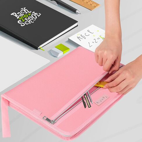 Tamfile Fireproof Accordion File Organizer with Handle, 13 Pocket Transparent Expanding File Folder with Zipper & Labels, File Folder with Multi-Pockets Paper Organizer Folder for Letter A4 Files in Saudi Arabia