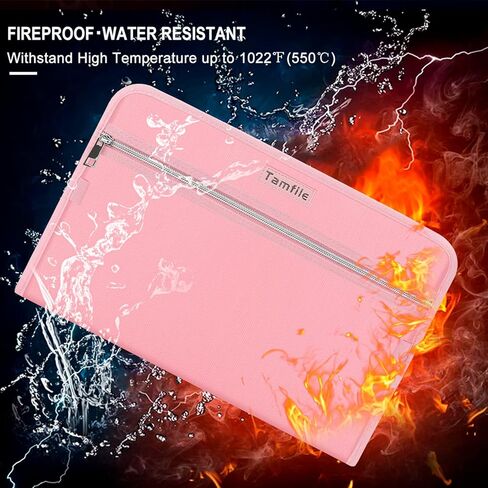 Tamfile Fireproof Accordion File Organizer with Handle, 13 Pocket Transparent Expanding File Folder with Zipper & Labels, File Folder with Multi-Pockets Paper Organizer Folder for Letter A4 Files in Saudi Arabia