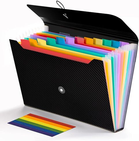 Expanding File Folder, 13 Pockets Accordion File Holder Organizer, A4 Letter Size Paper Document Receipt Organizer Accordian Filing Folder for Classroom, Home, Office and Travel in Kuwait