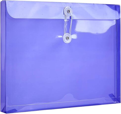 Plastic Letter Size Envelopes with Button & String Tie Closure, 1-1/6" Expansion, Side Load, Clear Poly Reusable File Folders Project Paper Documents Organizer for Office School Home (Color) in Saudi Arabia