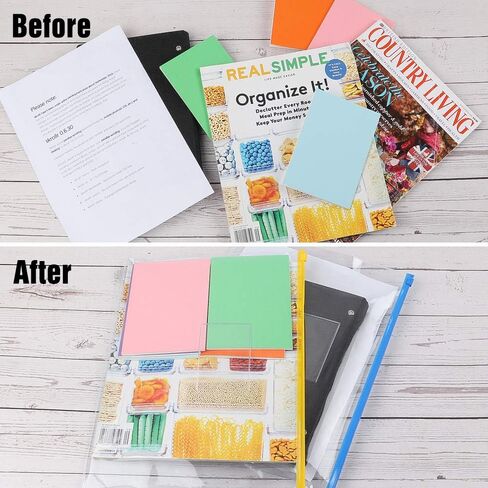 EOOUT 36pcs Plastic Envelopes Poly Zip Envelope Zipper File Folders, A4, Letter Size, 11 Colors, for School and Office Supplies in Saudi Arabia