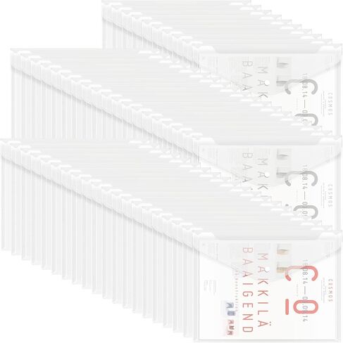 EOOUT 50pcs Plastic Envelopes with Button Snap Closure, Clear Plastic Poly Envelope, Folders for Documents, Waterproof Plastic File Folder, Letter Size, A4 Size, for School and Office Supplies in Saudi Arabia