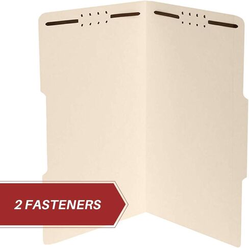 ذا فايل كينغ مجلد ملفات مانيلا مع مثبتات | الحجم القانوني - صندوق من 50 قطعة | 1/3 شريط علوي مقطوع في أوضاع متنوعة | شوكات متينة 2 انش | تنظيم المخططات والسجلات القانونية والاعمال الورقية in Kuwait