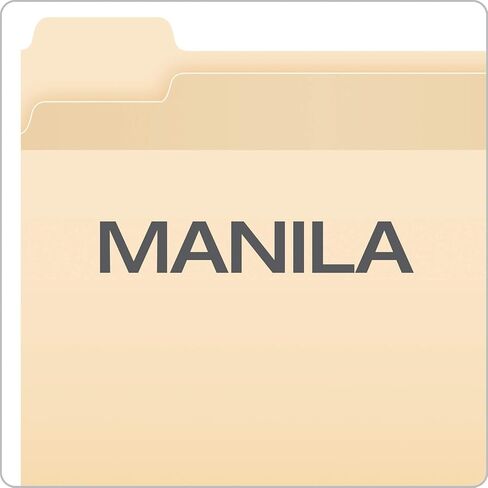 Pendaflex Reinforced File Folders, Extra Durable, Poly Reinforced Edges, Manila, Letter Size, 1/5 Cut Tabs, 24 Per Pack (86220) in Saudi Arabia