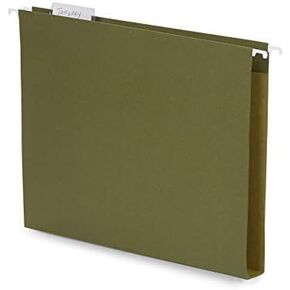 Blue Summit Supplies Extra Capacity Hanging File Folders, 25 Reinforced Hang Folders, Heavy Duty 4 Inch Expansion, Designed for Bulky Files and Charts, Letter Size, Standard Green, 25 Pack