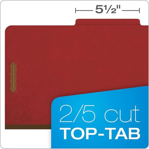 Pendaflex Recycled Classification File Folders, 1 Divider, 2" Embedded Fasteners, 2/5 Tab Cut, Legal Size, Light Blue, Box of 10 (28777R) in Kuwait