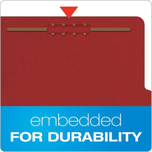 Pendaflex Recycled Classification File Folders, 1 Divider, 2" Embedded Fasteners, 2/5 Tab Cut, Legal Size, Light Blue, Box of 10 (28777R) in Kuwait