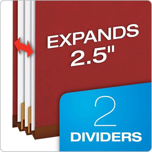Pendaflex Recycled Classification File Folders, 1 Divider, 2" Embedded Fasteners, 2/5 Tab Cut, Legal Size, Light Blue, Box of 10 (28777R) in Kuwait