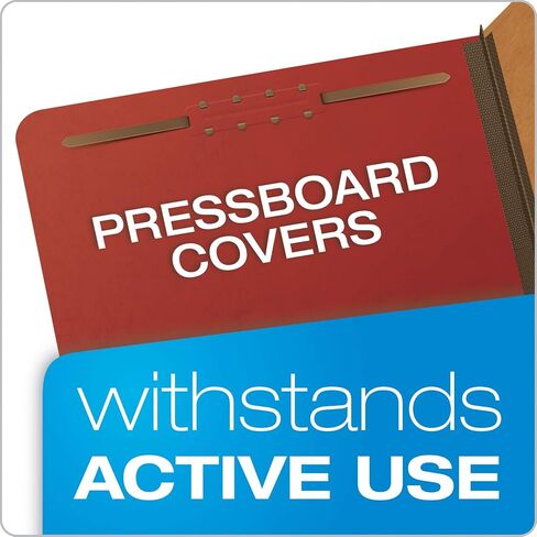 Pendaflex Recycled Classification File Folders, 1 Divider, 2" Embedded Fasteners, 2/5 Tab Cut, Legal Size, Light Blue, Box of 10 (28777R) in Kuwait