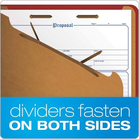 Pendaflex Recycled Classification File Folders, 1 Divider, 2" Embedded Fasteners, 2/5 Tab Cut, Legal Size, Light Blue, Box of 10 (28777R) in Kuwait