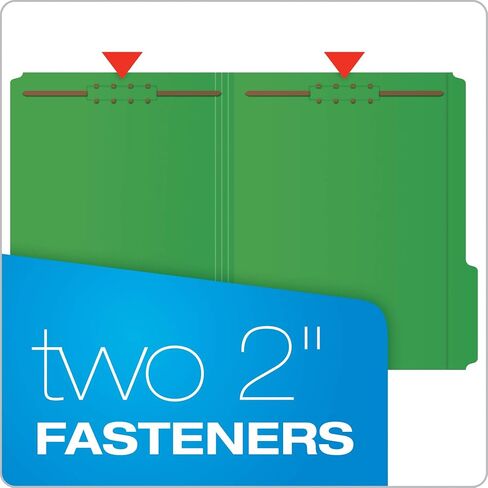 Pendaflex Fastener Folders, 2 Fasteners, Letter Size, Green, 1/3 Cut Tabs in Left, Right, Center Positions, 50 per Box (22140GW) in Saudi Arabia