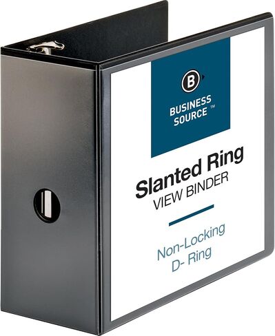 Business Source Basic D-Ring View Binders, 5", Black in Kuwait