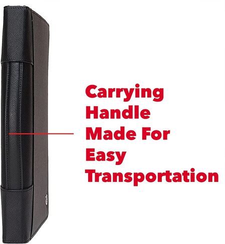 Case-it Executive Zippered Padfolio with Removable 3-Ring Binder and Letter Size Writing Pad, Black (PAD-40) in Saudi Arabia