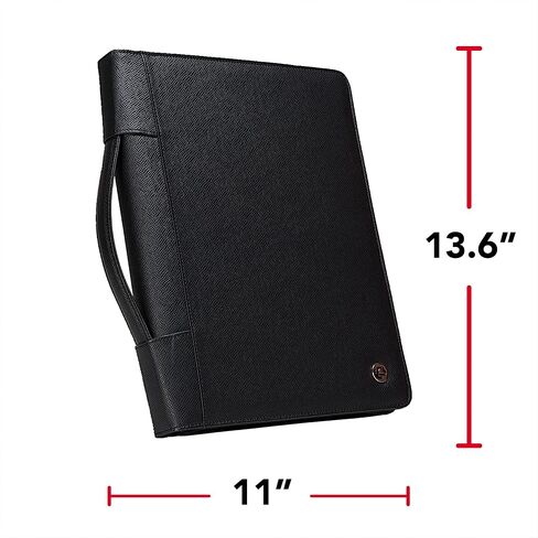 Case-it Executive Zippered Padfolio with Removable 3-Ring Binder and Letter Size Writing Pad, Black (PAD-40) in Saudi Arabia