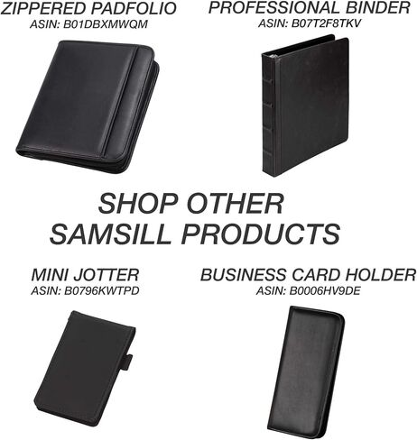 حزمة Samsill Professional Padfolio، تتضمن حافظة قابلة للإزالة، حلقة دائرية مقاس 0.5 بوصة مع إغلاق آمن بسحاب وحافظة للكمبيوتر اللوحي مقاس 10.1 بوصة، أسود، حجم كامل (70829) in Saudi Arabia