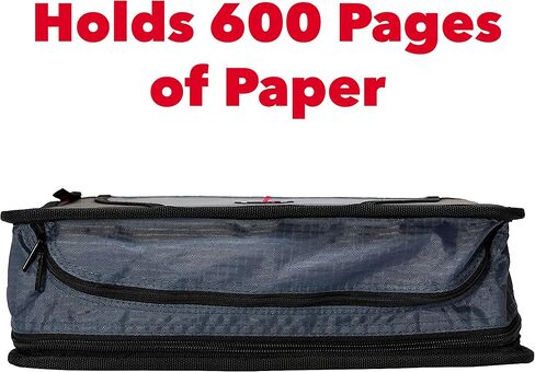Case-it The Mighty Zip Tab Zipper Binder - 3 Inch O-Rings - 5 Color Tab Expanding File Folder - Multiple Pockets - 600 Sheet Capacity - Comes with Shoulder Strap - Black D-146 in Saudi Arabia
